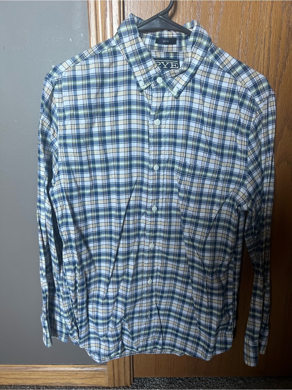 Rye Men's Blue and White Plaid Button-Down Shirt